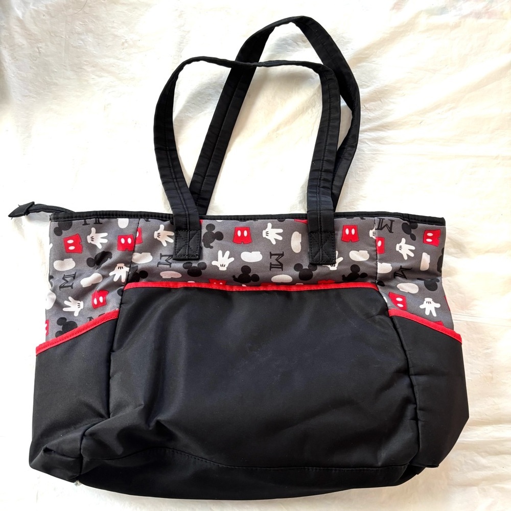 Disney Mickey Mouse Black and Red Tote Diaper Bag. Worn 1X - Picture 11 of 15